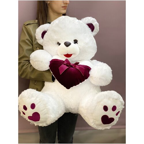фото Медведь с сердцем мягкая игрушка большая flowers24