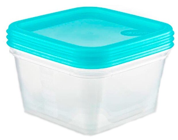 BLOSSOM HOFF / Контейнеры для хранения продуктов 3 шт / Набор контейнеров для хранения продуктов / Контейнер для еды, голубой