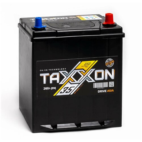 Аккумулятор автомобильный TAXXON DRIVE ASIA 35R 260 А обр. пол. 35 Ач тонкие клеммы (701035)