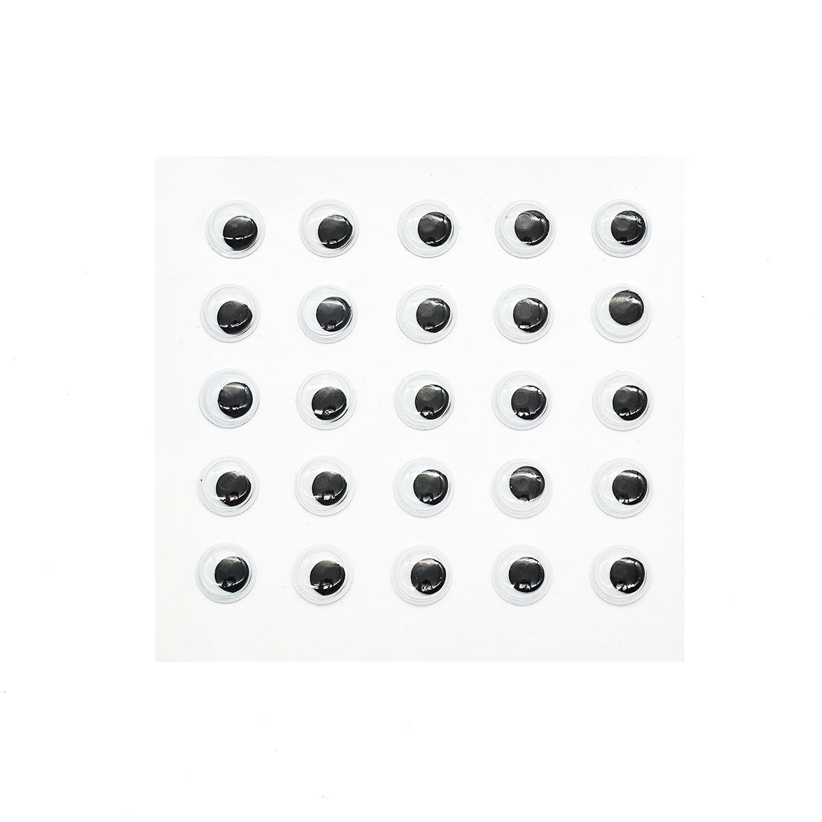 Кукольные глазки Astra&Craft Бегающие, круглые, на клеевой основе, 12 мм, черно-белые, 25 шт
