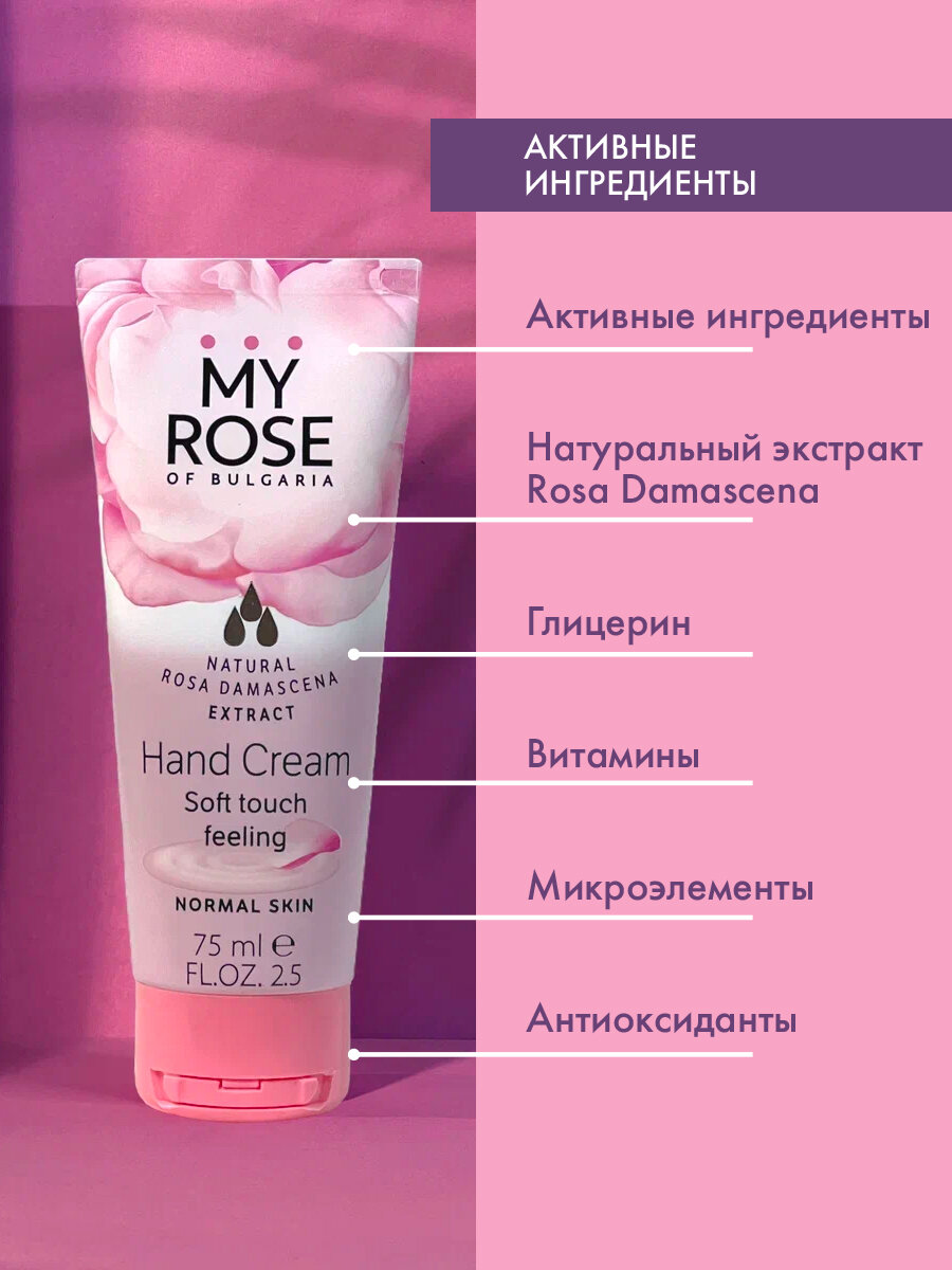 Набор My Rose (Крем д/лица увлаж. 50мл+ Крем д/кожи вокруг глаз 20мл) + Крем д/рук 75мл в подарок