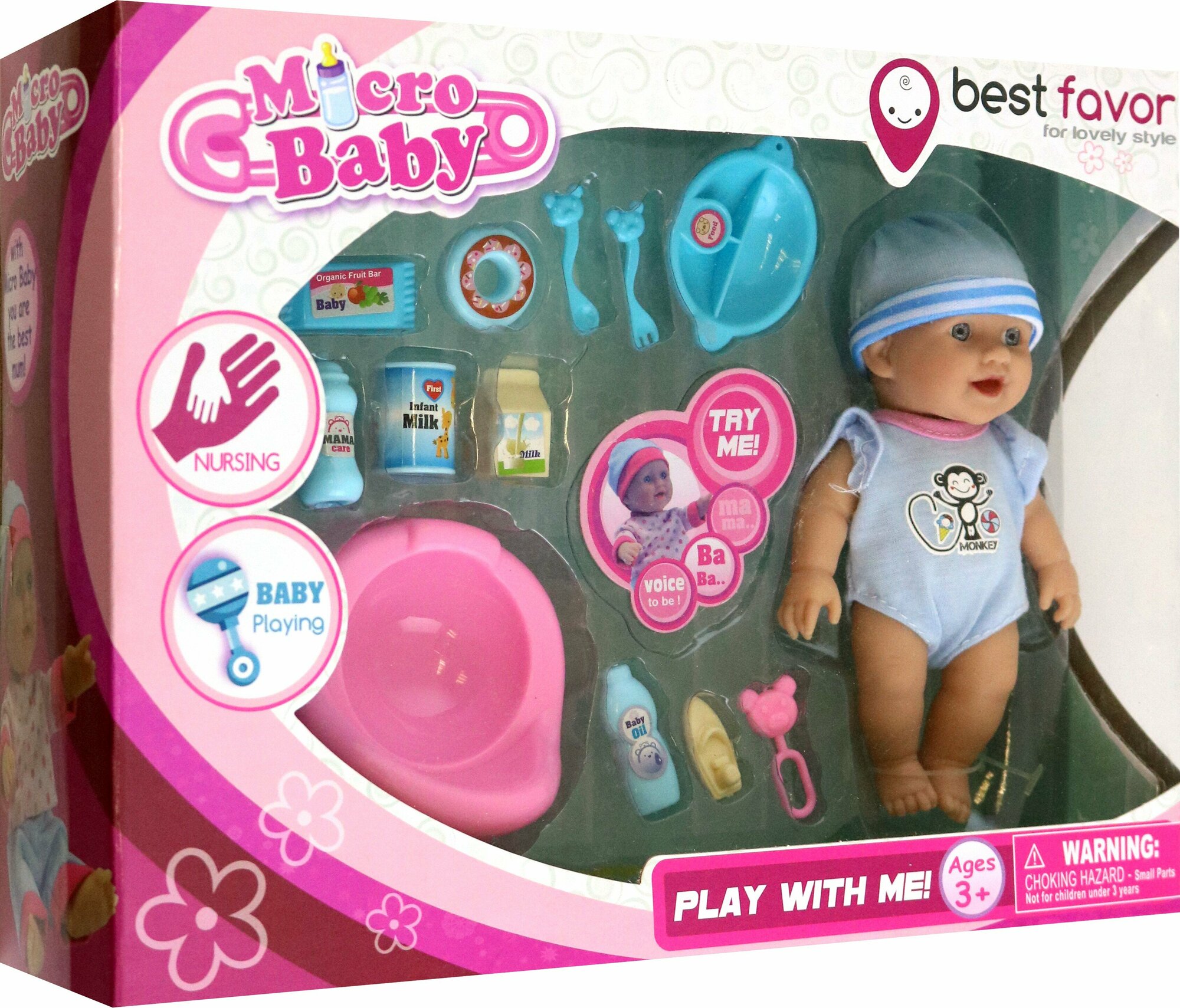 Пупс Micro Baby, голубой ABtoys - фото №2