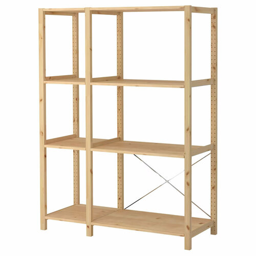 фото Cтеллаж деревянный напольный ikea ivar 134х50х179 см, 8 полок, сосна икеа
