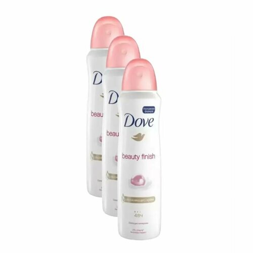 Комплект 3 шт. Антиперспирант аэрозоль Dove Beauty finish 3 шт. по 150 мл комплект 3 шт антиперспирант стик dove beauty finish сияющие минералы 3 шт по 40 мл