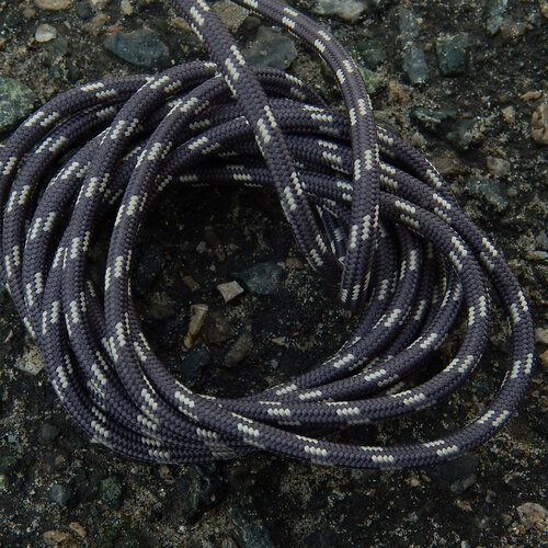 Шнурки 160 см серые с рисками круглые