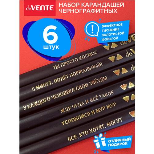 Набор простых карандашей чернографитных с надписями набор карандашей с прикольными надписями черный