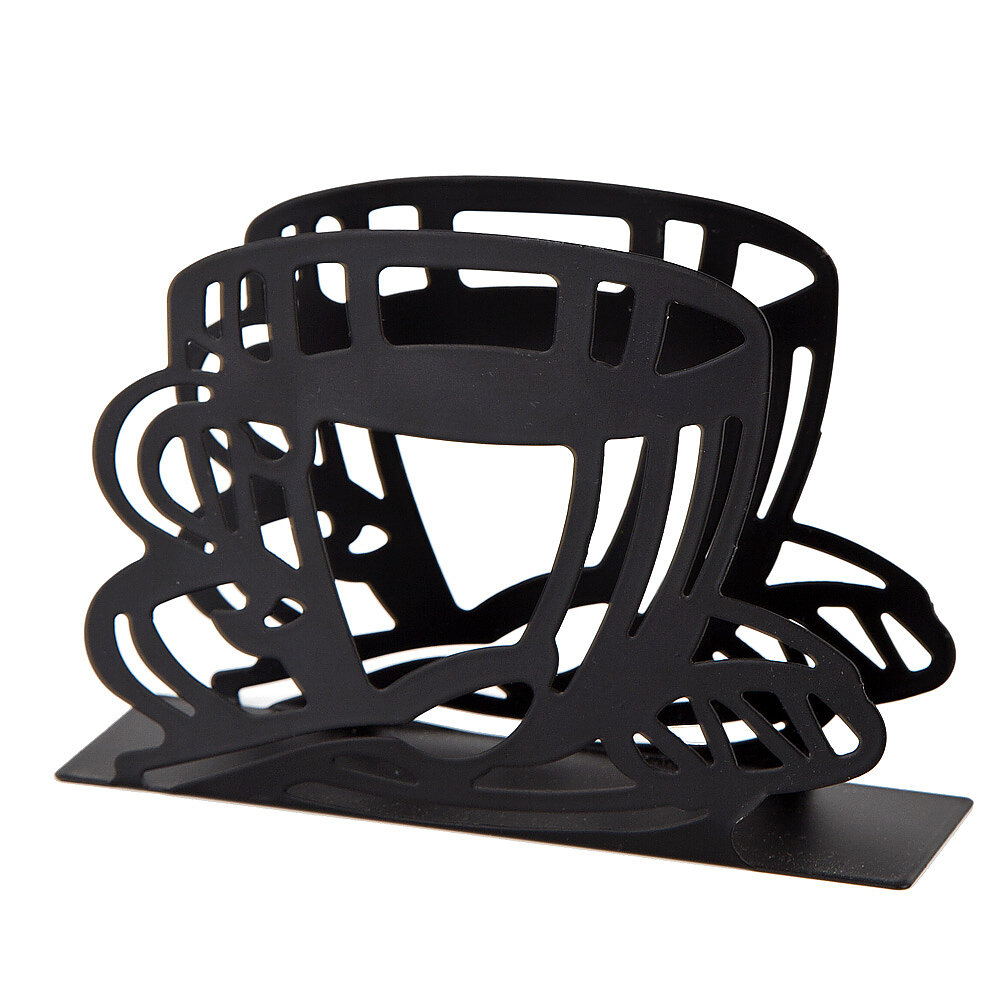 Салфетница Nouvelle 135х4х9 см цвет чёрный в форме чашки с блюдцем углеродистая сталь