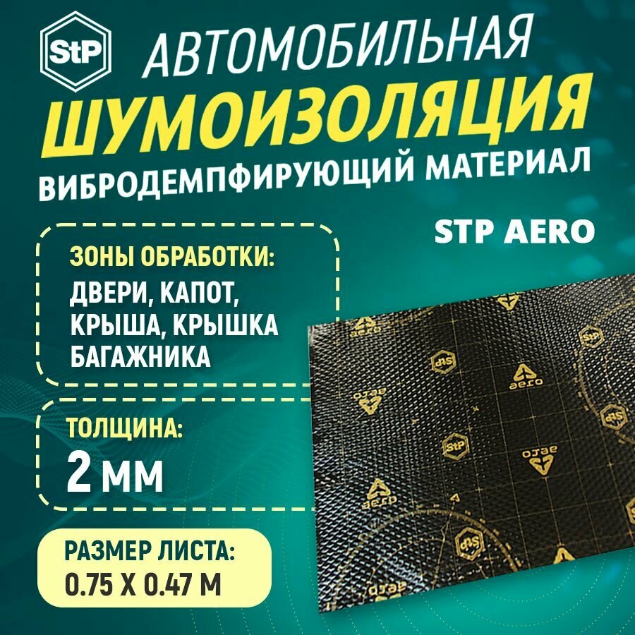 Шумоизоляция STP Вибропласт Aero (47см х 75см) 1ШТ