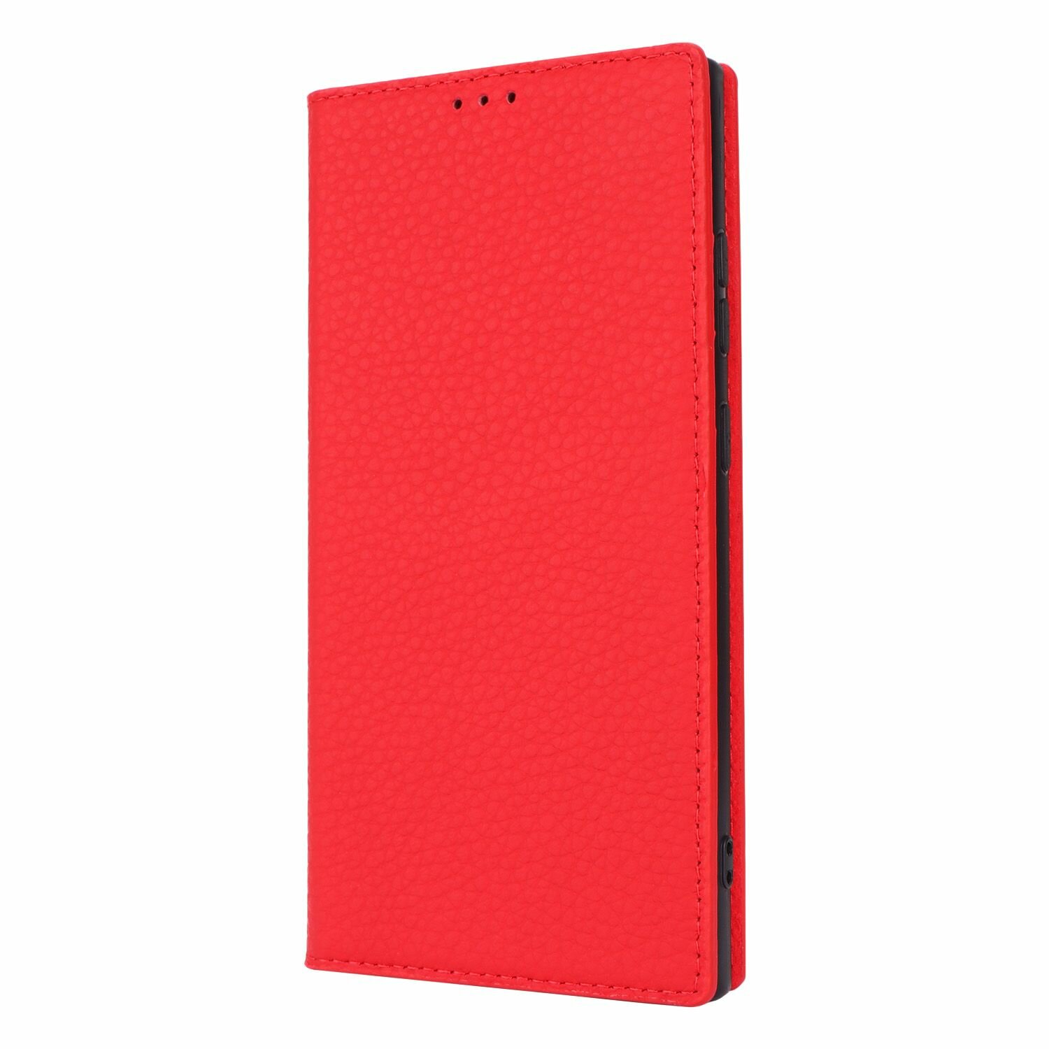 Чехол для Samsung S24 Ultra кожаная книжка красный