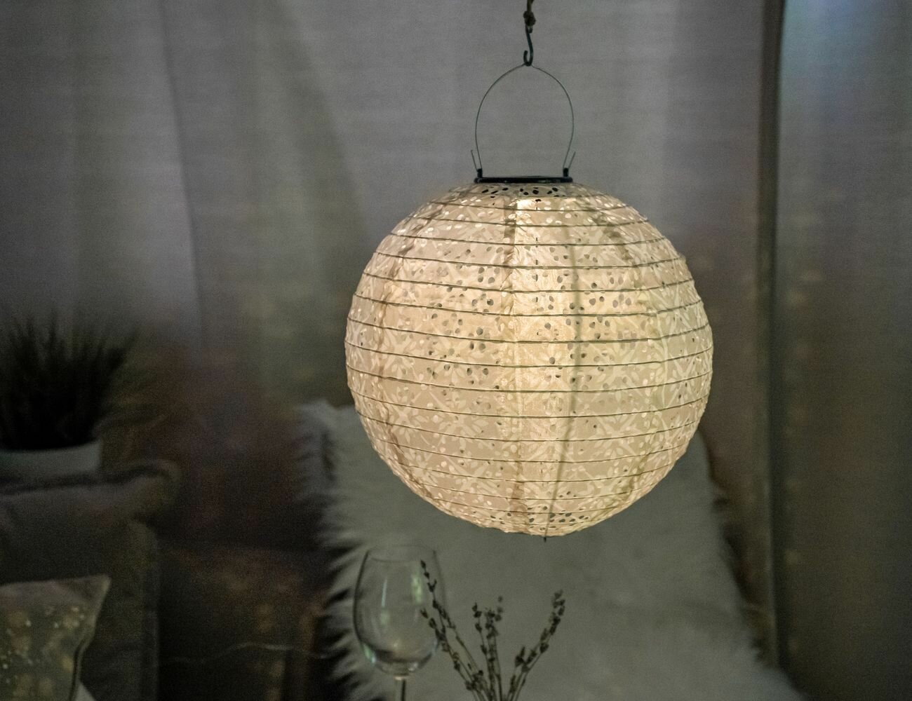 фото Подвесной светильник Solar астериск на солнечной батарее, белый, 30 см, Koopman International AF5000580-1