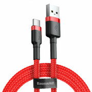Кабель USB BASEUS Cafule USB - Type-C, 3A, 15W, 50 см, красный+черный
