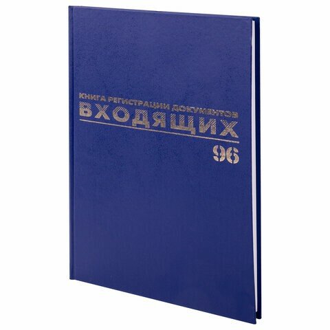 Журнал регистрации входящих документов, 96 л, бумвинил, блок офсет, А4 (200х290 мм), BRAUBERG, 130146