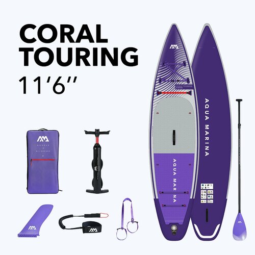 сапборд комплект aqua marina beast 10 6 320х81х15 см sup насос весло Сапборд Aqua Marina Coral Touring S24 11'6 (Фиолетовый)