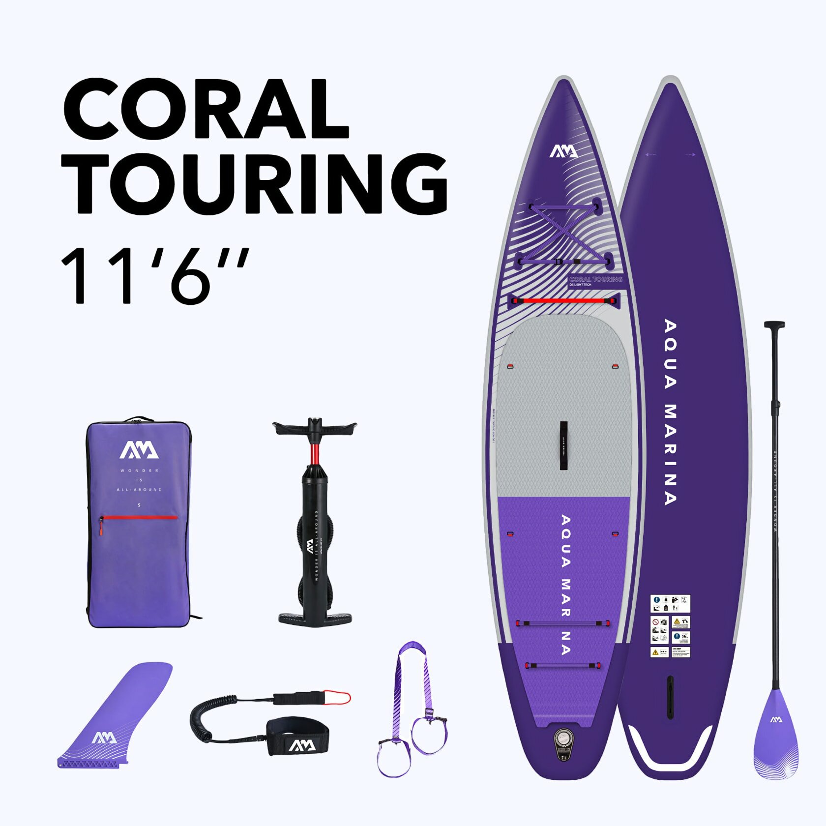 Сапборд Aqua Marina Coral Touring S24 11'6" (Фиолетовый)