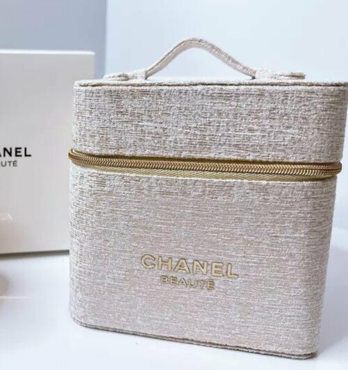 Косметичка Chanel, золотой, бежевый