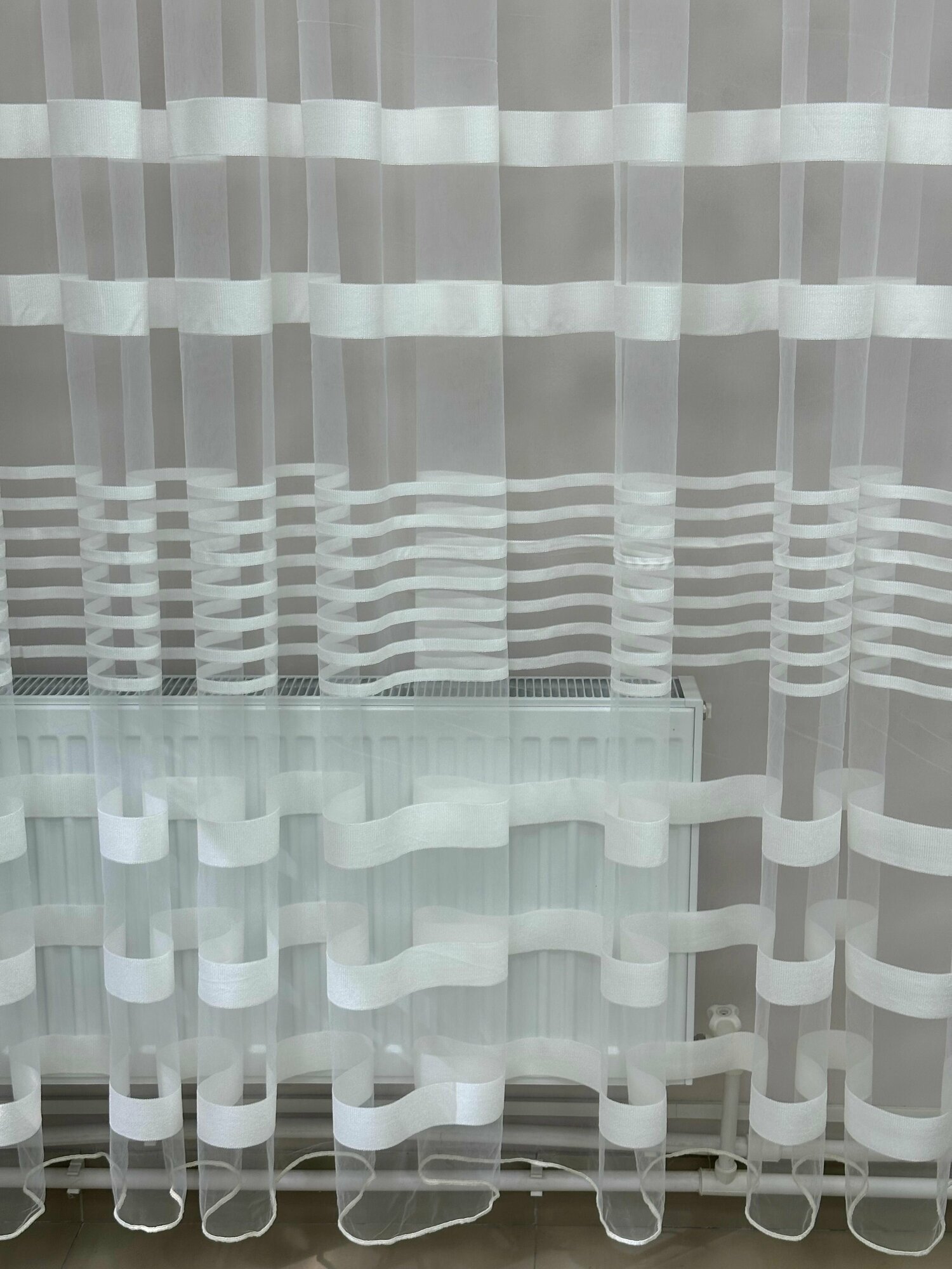 Тюль Сетка Полоски 00039 молочная 300*270 — фото 1