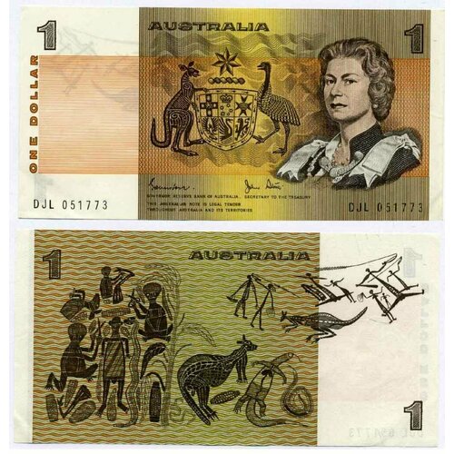 австралия 5 долларов 1985 unc pick 44е johnston fraser Австралия 1 доллар 1984 год Pick 42d бумага UNC