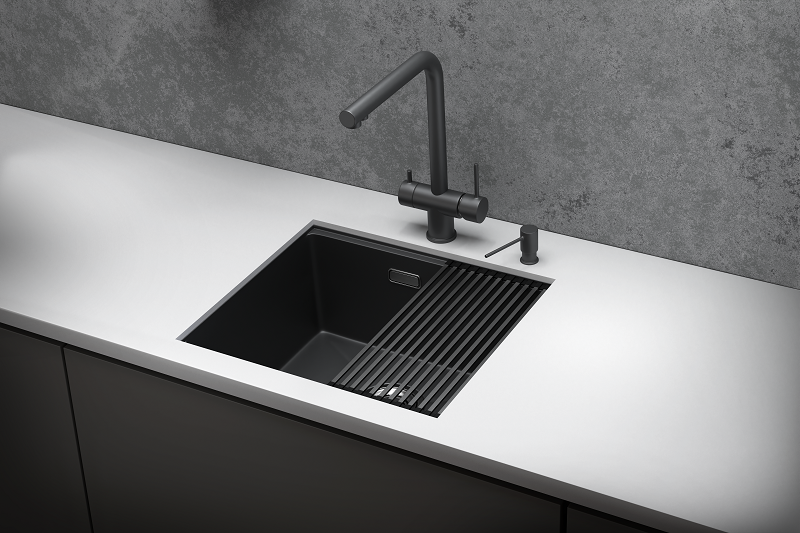 Мойка кухонная Granula Kitchen Space 5045U графит матовый - фото №1