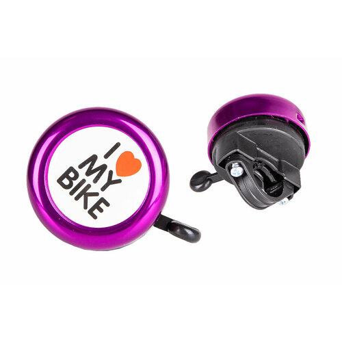 Звонок велосипедный I love my bike фиолетовый 45A-04 1100 45A-04 588₽