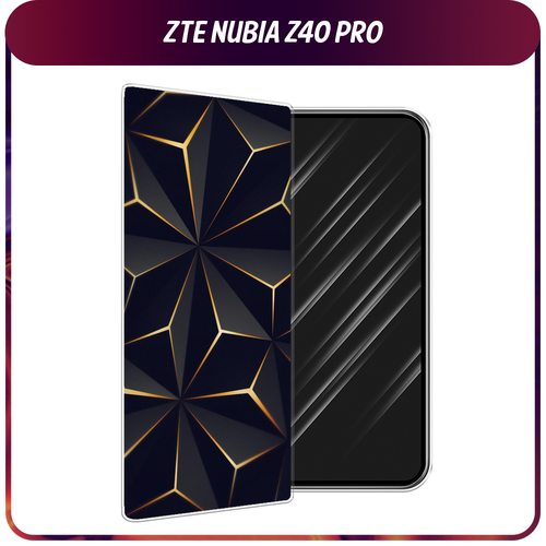 Силиконовый чехол на ZTE Nubia Z40 Pro / ЗТЕ Нубиа Z40 Про Черные полигоны силиконовый чехол на zte nubia z40 pro зте нубиа z40 про пальмовые ветви арт прозрачный