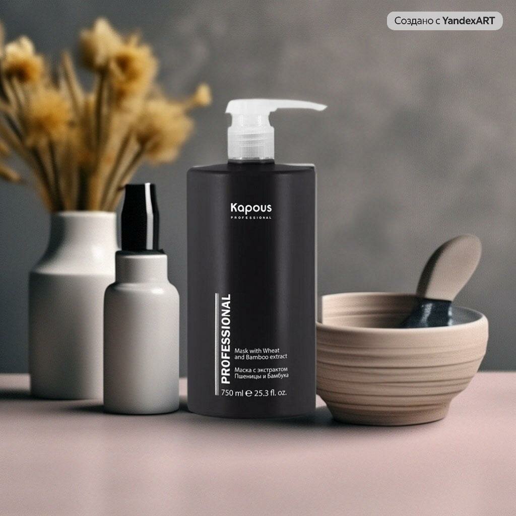 Kapous Professional Питательная маска для волос с экстрактом пшеницы и бамбука серии Caring Line 500 мл (Kapous Professional) - фото №8