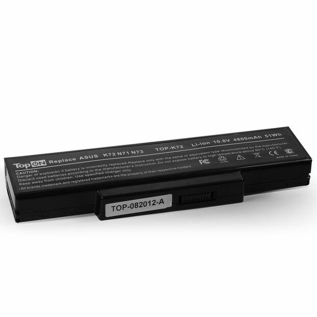 Аккумулятор TopON TOP-K72 10.8V 4400mAh для ASUS K72 N71 N73 X72 F2 F3 A9 Series PN: A32-K72 A32-N71 A32-F3 - фото №14