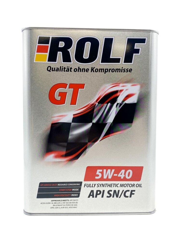 Моторное масло Rolf GT 5W-40, 4 л, синтетическое - фото №13