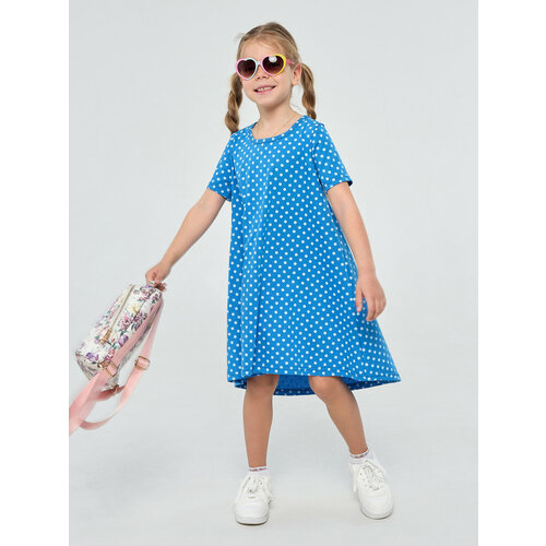 Платье Дети в цвете, размер 32-116, синий, белый толстовка дети в цвете размер 32 116 синий