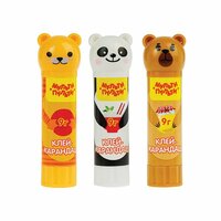 Клей-карандаш с колпачком в форме животных - незаменимый помощник на уроках труда и занятиях творчетством.• Улучшенная  ...