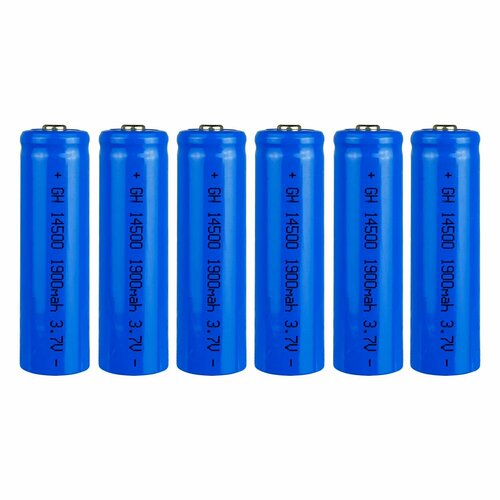 Аккумуляторные батарейки AA- GH 14500 (Li-Ion 1900 мАч,3.7 V)(реал 300мАч ) -6 шт в уп, пальчиковые