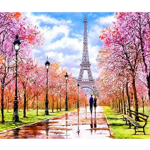 Картина по номерам «Париж после дождя» 40х50 см холст на деревянном подрамнике