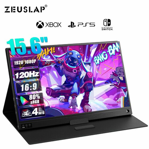 ZEUSLAP P15A-120Hz 156inch портативный монитор IPS Full HD Игровой монитор для мобильного телефона ноутбука мини ПК Switch PS5 XBOX Steam Deck 1100000₽