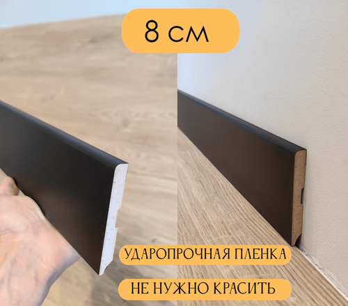 Плинтус МДФ Черный AN1 8*1*215 см тонкий 4 шт — купить в интернет ...