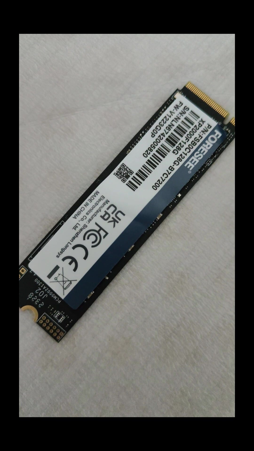 Накопитель SSD FORESEE XP2000F128G 128GB, форм-фактор M.2, NVME PCI-E 4.0 x4, — фото 1