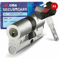 Цилиндр CISA серии RS5 ключ-шток 70 mm (35 + 10 + 25) никель