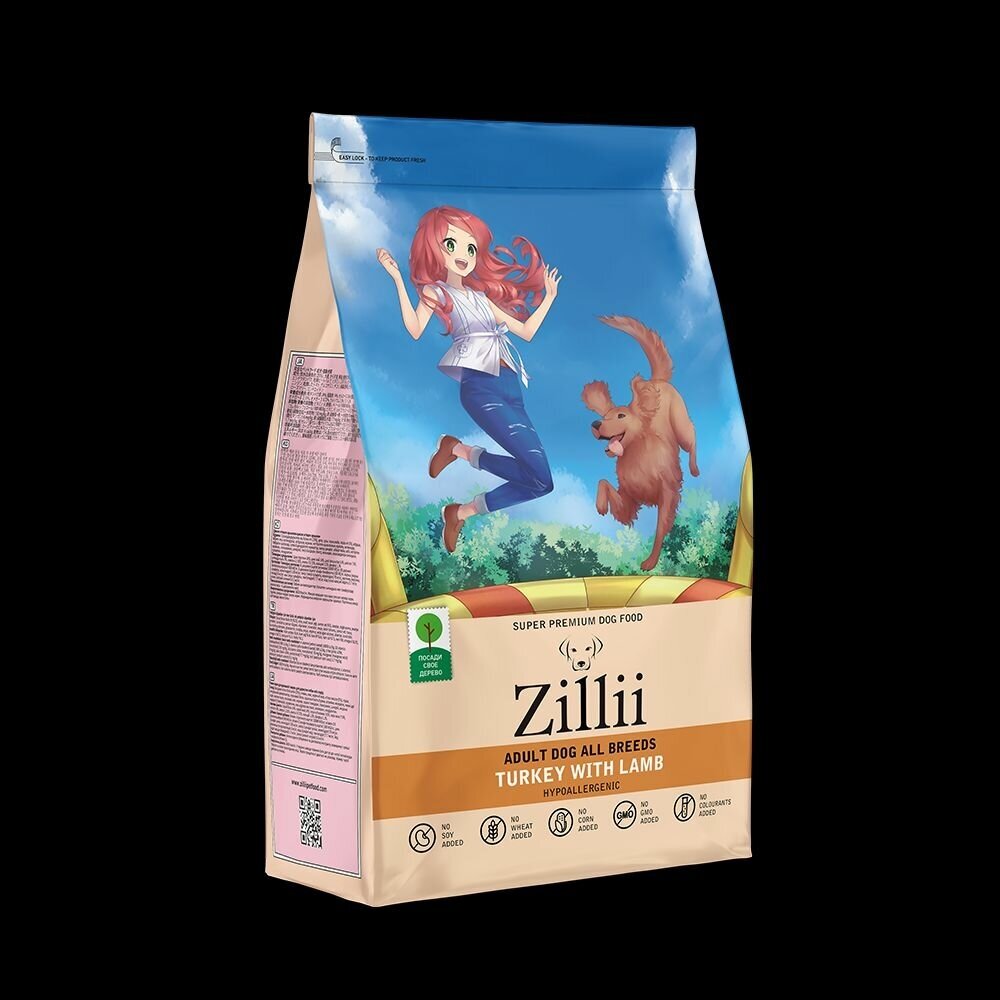ZILLII 5658041/350532 Adult Dog Сухой корм д/взрослых собак Индейка с Ягнёнком 3кг