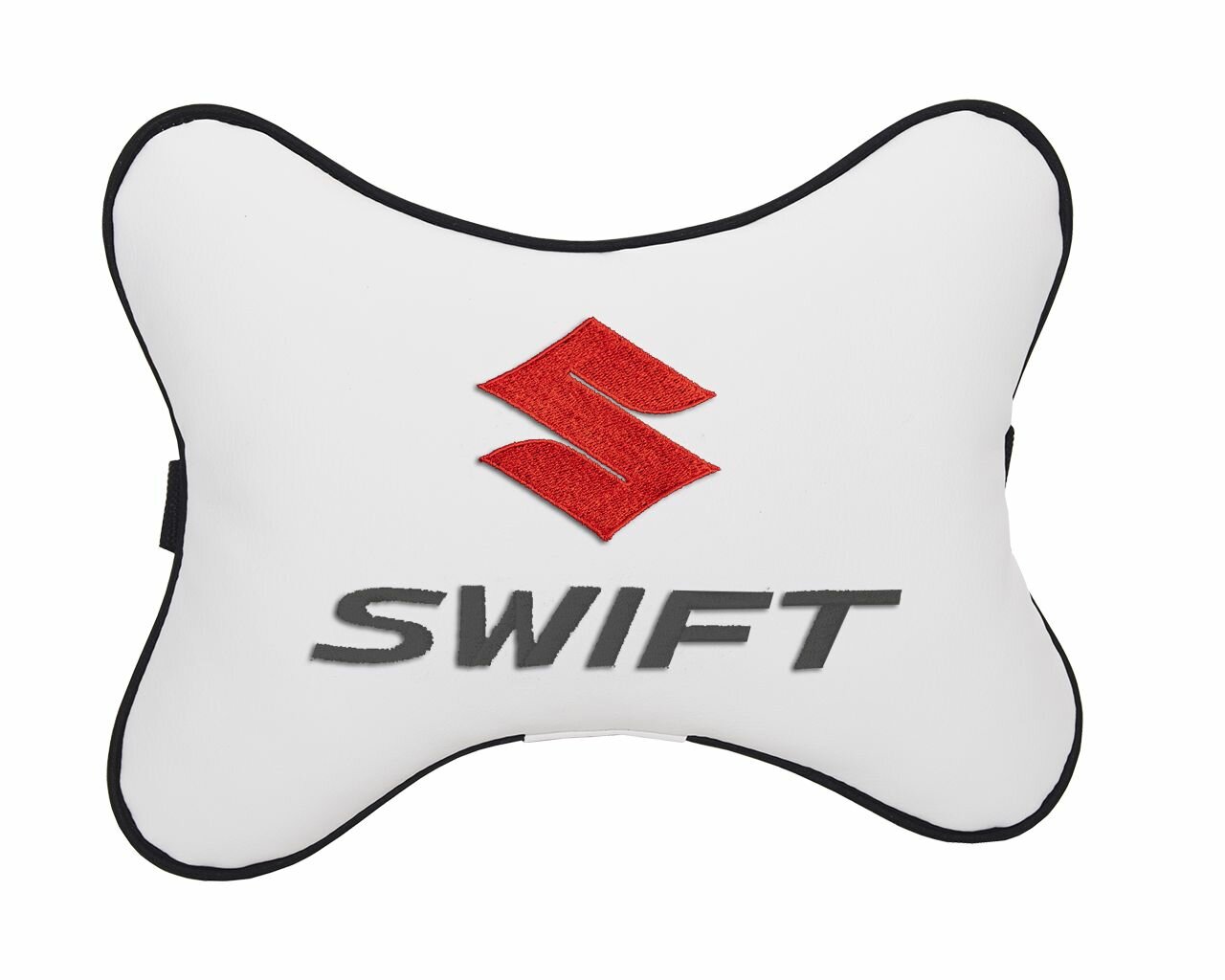 Подушка на подголовник автомобильная белая экокожа SUZUKI SWIFT