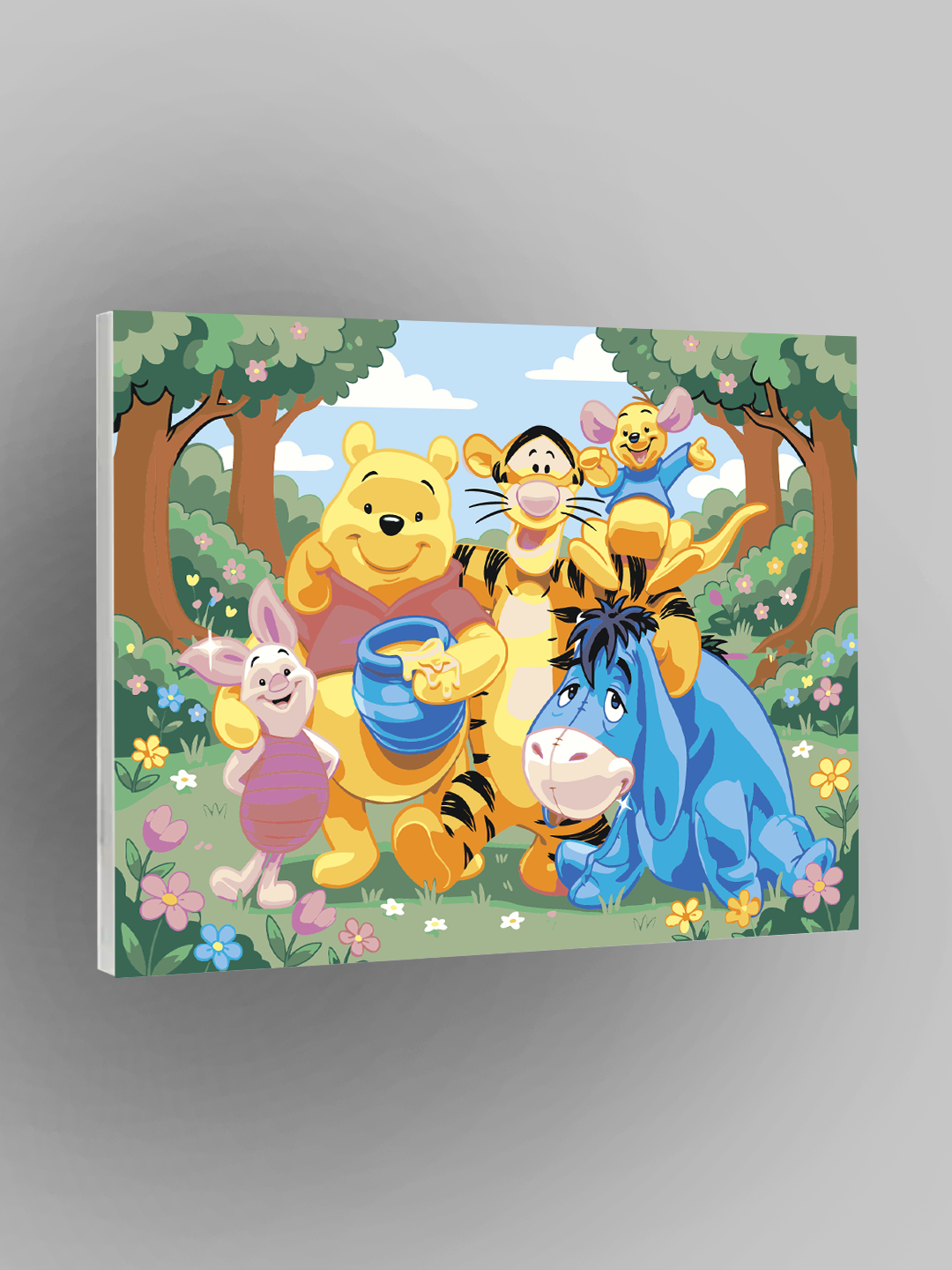 Картина по номерам "Винни-Пух и друзья в лесу", мультфильмы, 40×50 см, раскраска на холсте, набор для рисования