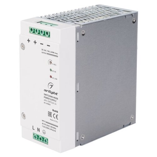 фото Блок питания arv-drp240-24 (24v, 10a, 240w, pfc) (arlight, ip20 din-рейка)