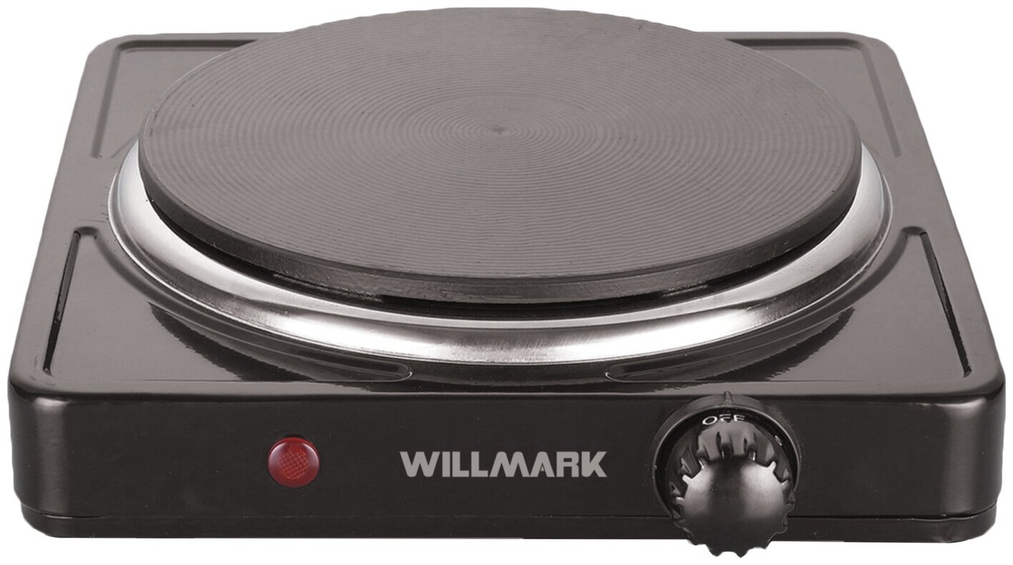 Плита настольная электрическая WILLMARK HS-111 черный (чугун-одноконфорочная)