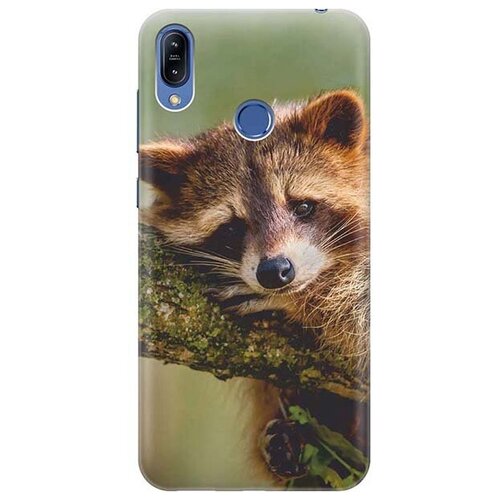 фото Ультратонкий силиконовый чехол-накладка для asus zenfone max (m2) zb633kl с принтом "задумчивый енот" gosso