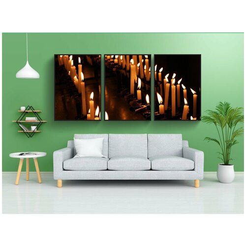 фото Набор модулных постеров для интерьера "свеча, свечи, воск" 60x90 см. в тубусе, без рамки lotsprints