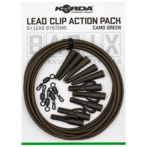 фото Набор для монтажа korda basix lead clip action pack camo green