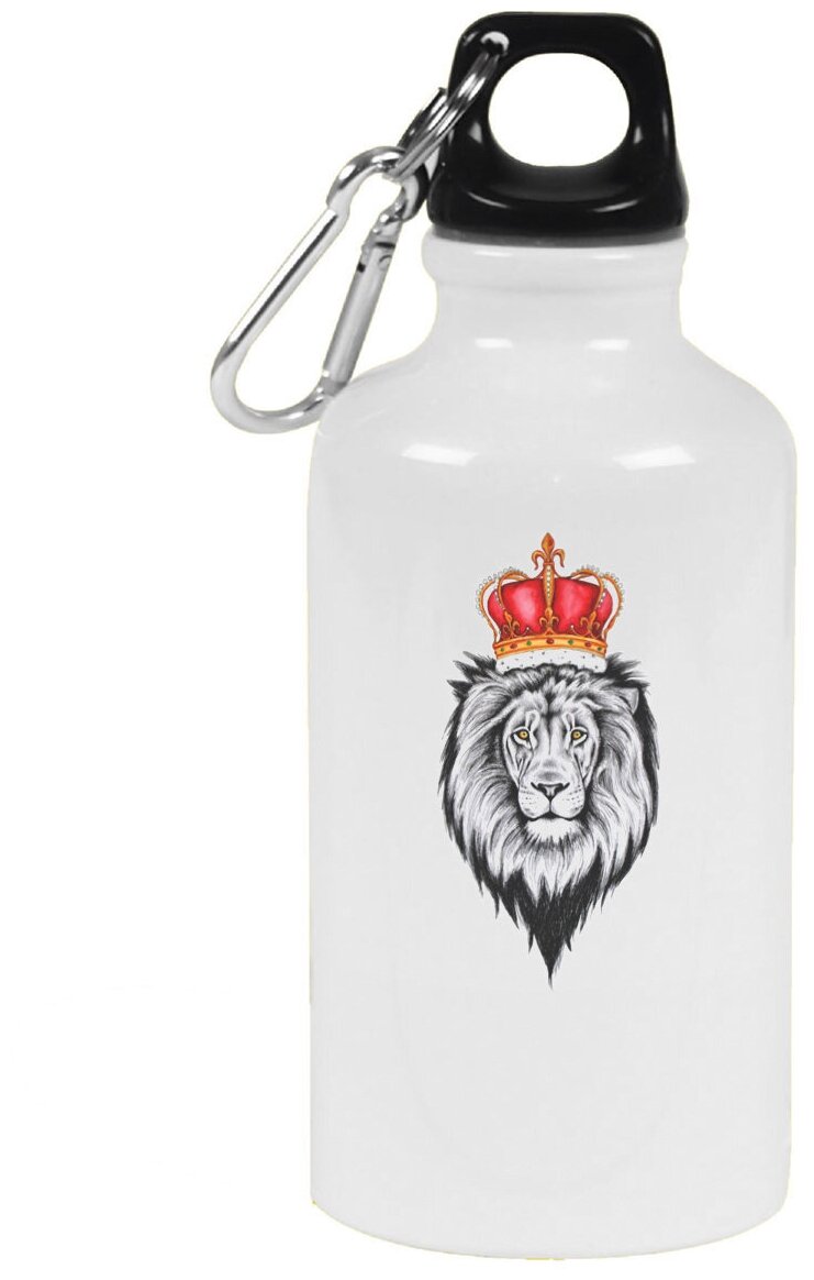 Бутылка с карабином CoolPodarok Животные Лев в короне