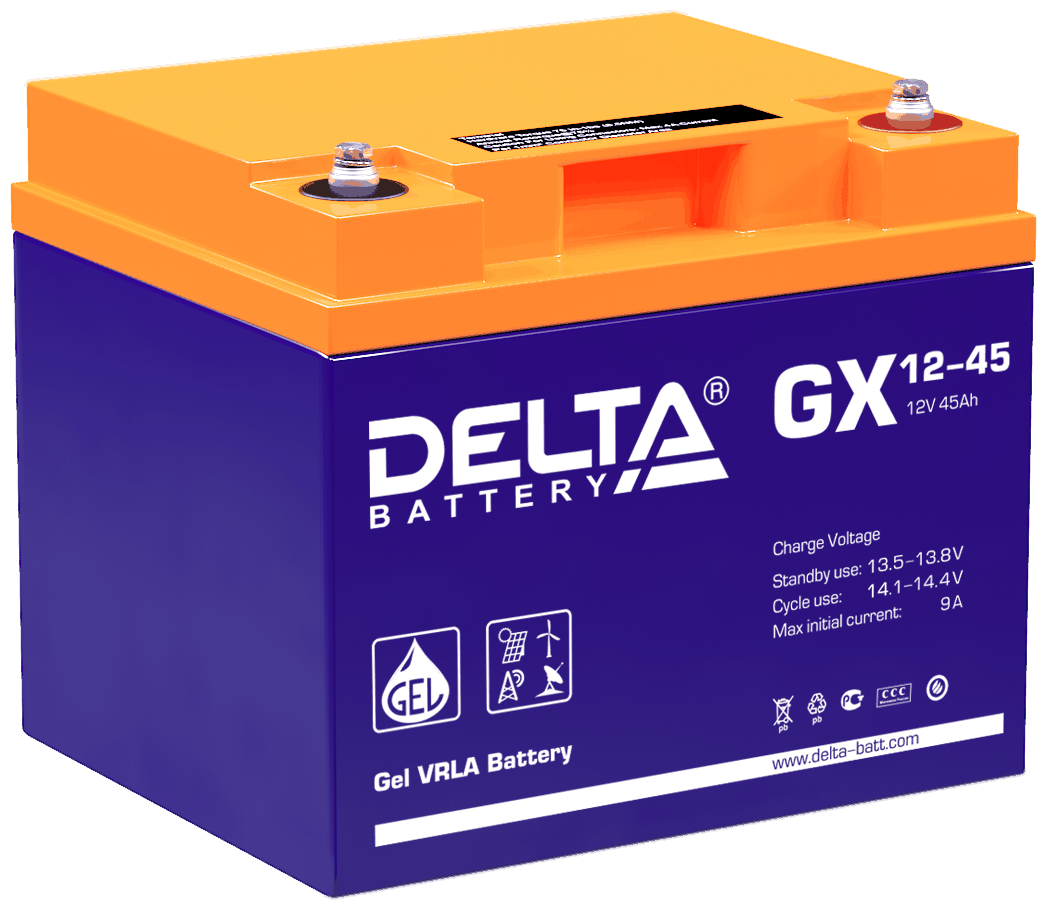 Аккумуляторная батарея DELTA Battery GX 12-45 12В 45 А·ч