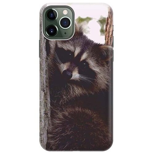 фото Ультратонкий силиконовый чехол-накладка для apple iphone 11 pro max с принтом "енотик" gosso