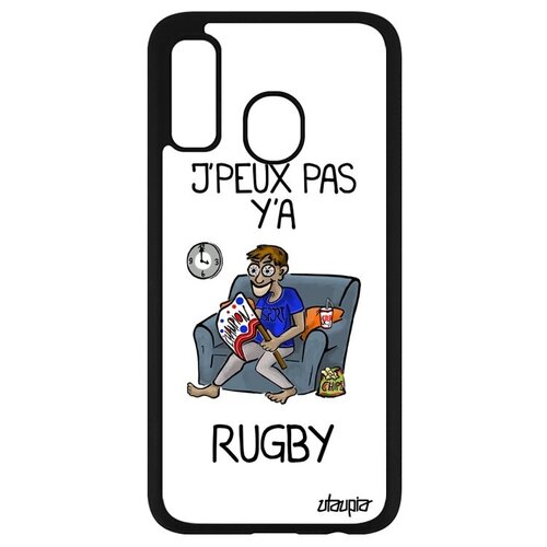 фото Защитный чехол на телефон // galaxy a40 // "не могу - смотрю регби!" карикатура комикс, utaupia, белый