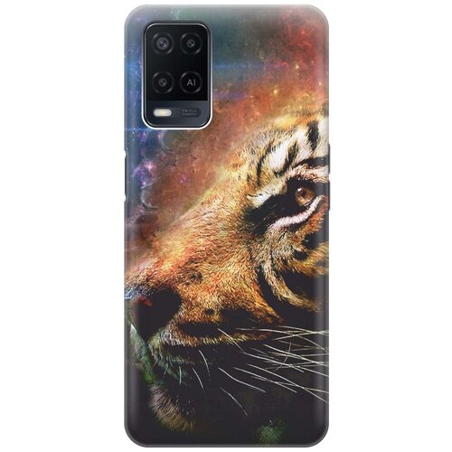 фото Ультратонкий силиконовый чехол-накладка для oppo a54 с принтом "космический тигр" gosso