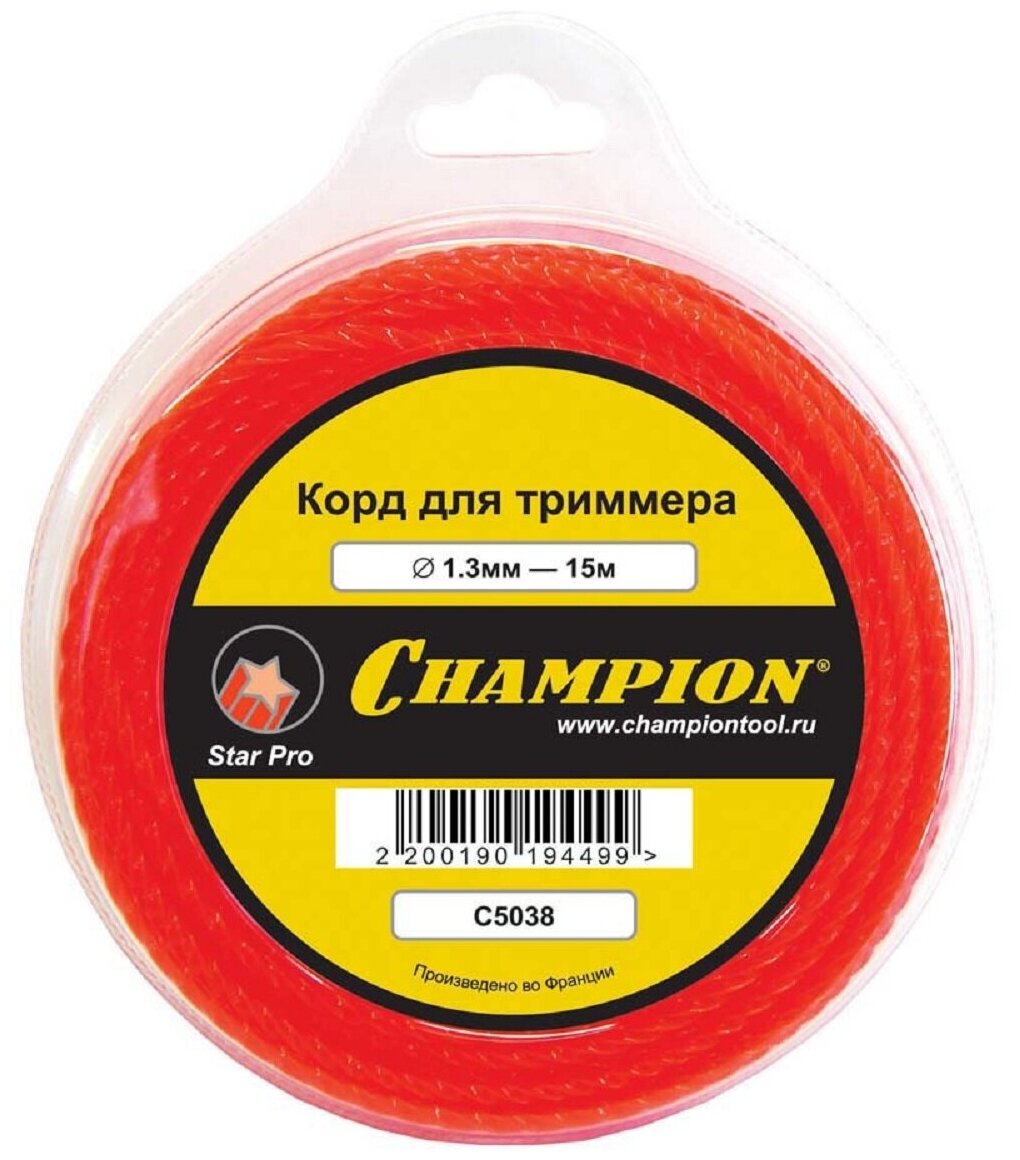 Леска CHAMPION Star Pro 1.3мм *15м (звезда)