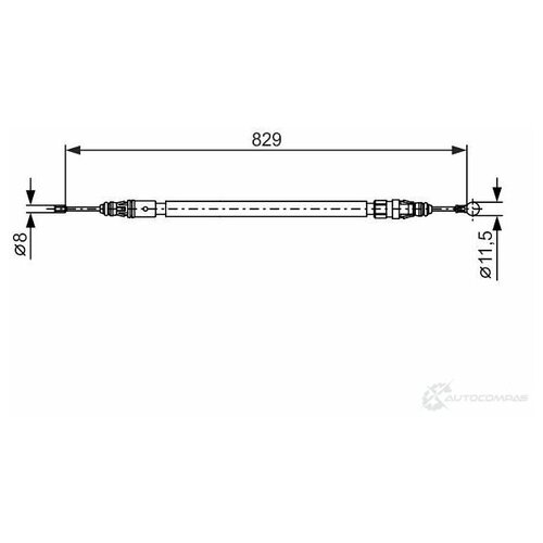 BOSCH 1 987 482 372 Трос ручного тормоза CITROEN C4/DS4/PEUGEOT 3008 829/666мм